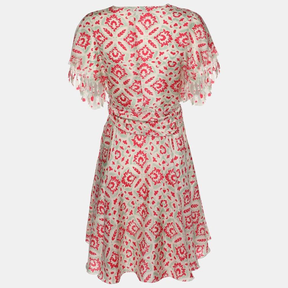 See By Chloe Multicolor Printed Silk Mini Belted Dress S - Picture 2 of 7